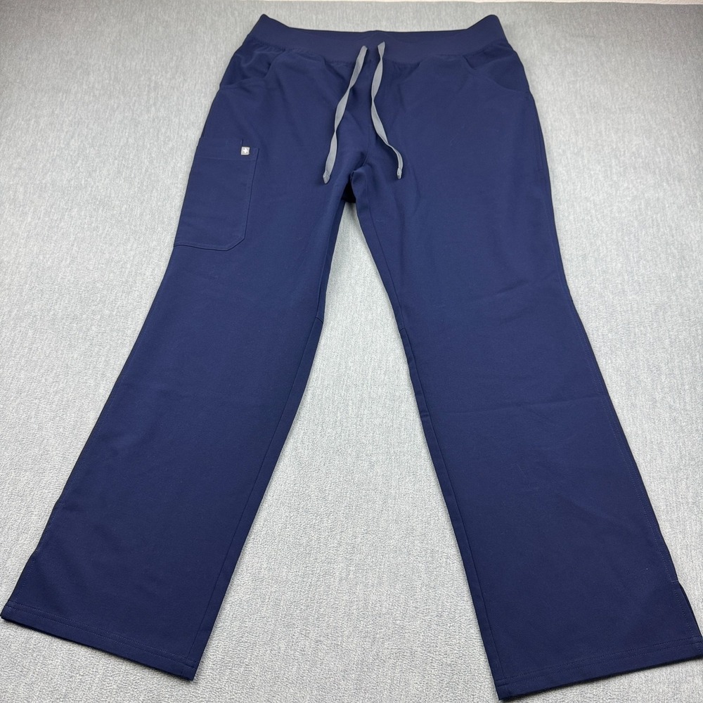 FIGS Kade Cargo Scrub Pants Women XL Blue Medical Nursing Straight High Waisted